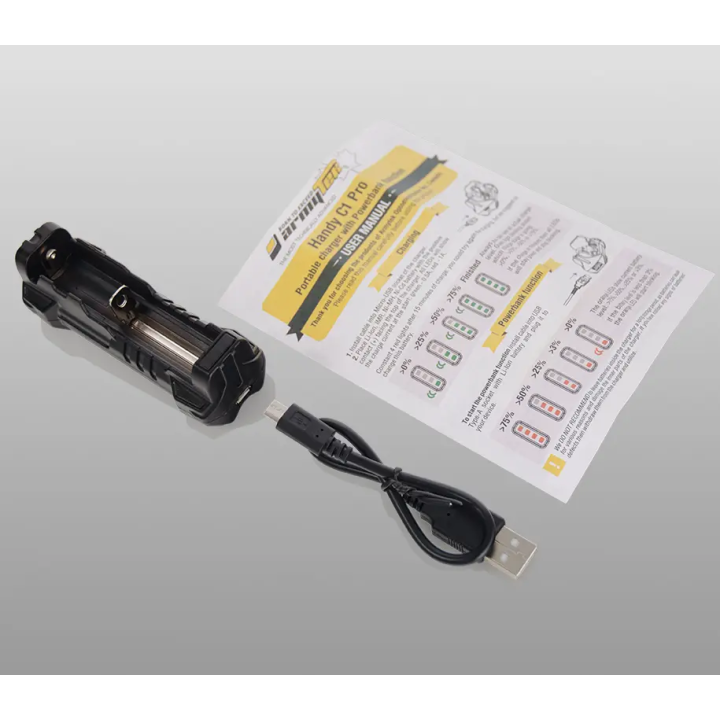 Armytek Handy C1 Pro Charger/1ch/Input 5V MicroUSB/Output 1A/Powerbank 2.5A – A02801
