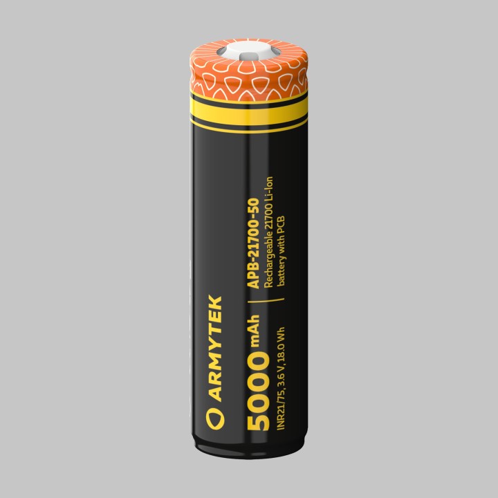 Armytek 21700 Li-Ion 5000mAh battery / Protected / Rechargeable – A05401