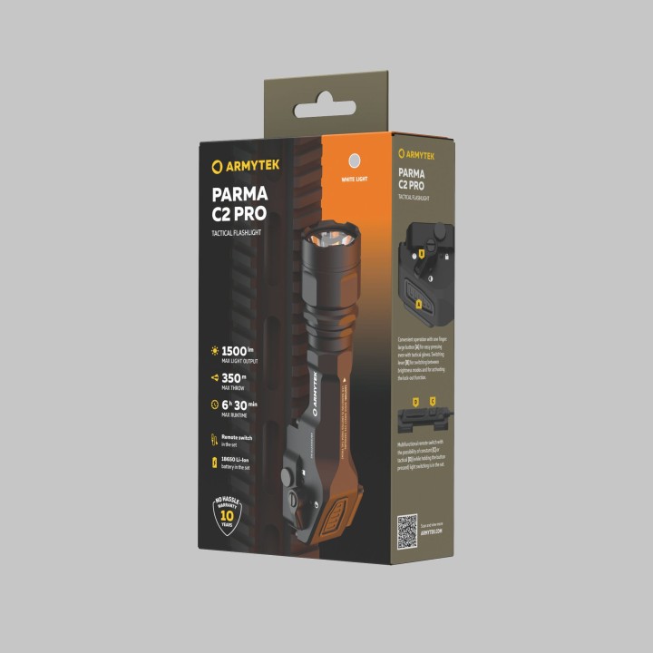 Armytek Parma C2 Pro / White Light / 1500 lm / 1×18650 (incl.) – F09804C