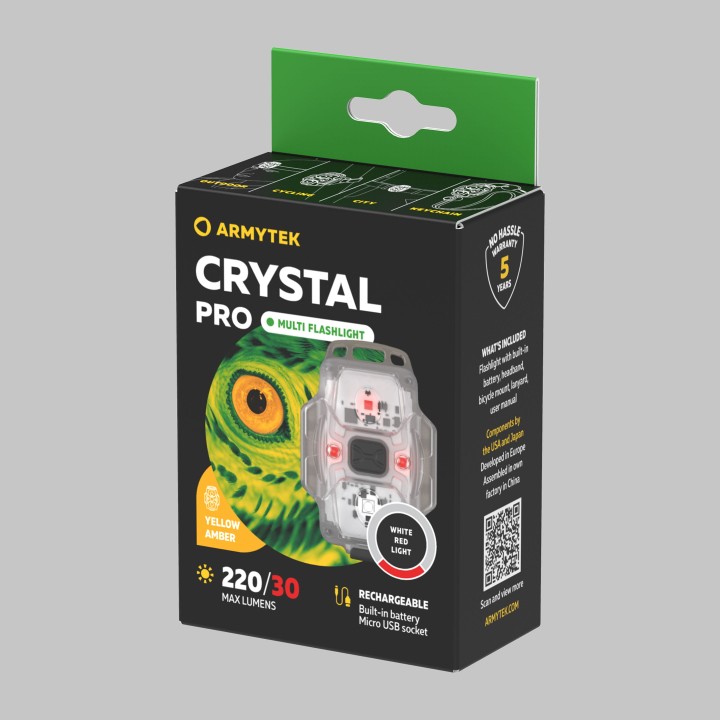 Armytek Crystal Pro Grey/White&Red/220 lm & 30 lm/built-in Li-Pol – F07101G