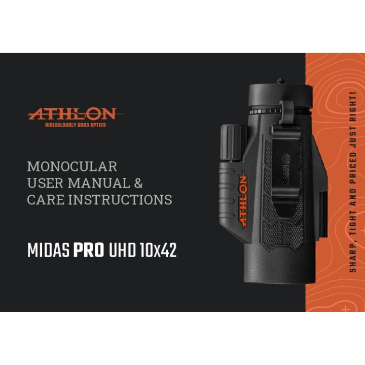 Athlon – Monocolo – MIDAS PRO UHD 10×42 – RETICOLO ATBR MIL